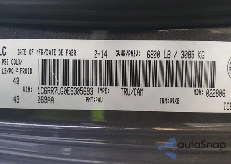 2014 Ram 1500 Slt z USA, uszkodzony, nr VIN 1C6RR7LG0ES305693